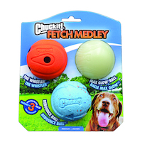 Chuckit Fetch Medley Balls Dog Toy Medium Assorted 6cm 3 Pack image