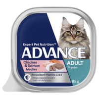 Advance Adult 1+ Wet Cat Food w/ Chicken & Salmon Medley 7 x 85g image