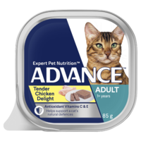 Advance Adult 1+ Wet Cat Food Tender Chicken Delight 7 x 85g image