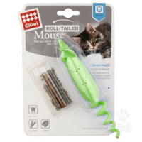 Gigwi Roll Tail Mouse w/ Catnip Dental Care Cat Toy image
