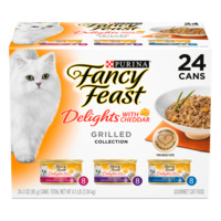 Fancy Feast Wet Cat Food Delights w/ Cheddar Grilled Variety Pack 24 x 85g image