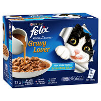Felix As Good As It Looks Wet Cat Food Gravy Lover Fish Selection 12 x 85g image
