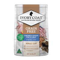 Ivory Coat Adult Grain Free Wet Cat Food Chicken & Ocean Fish 85g x 12 image