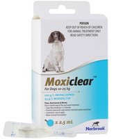 Moxiclear Fleas & Worms Treatment for Dogs 10-25kg Blue - 2 Sizes image