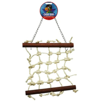 Cheeky Bird Natural Rope Lattice Hanging Wooden Bird Toy - 2 Sizes image