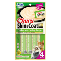 Inaba Churu Skin & Coat Cat Treat Chicken w/ Scallop 6 x 56g image