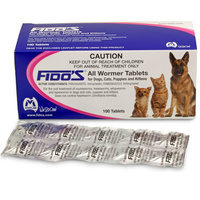 Fidos Allwormer Tablets for Dogs Cats Puppies & Kittens 100 Pack image