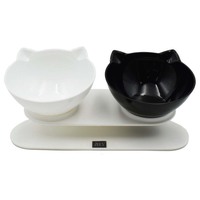 Zeez Double Elevated Tilted Easy Cleaning Cat Bowl 2 x 250ml image