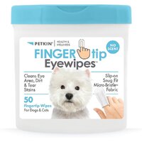 Petkin Fingertip Eye Wipes Cleans Eye Area Dirt & Tear Stains for Dogs 50 Pack image