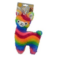 Prestige Pet Snuggle Buddies Tie Dye Llamacorn Dog Squeaker Toy Rainbow image