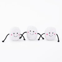 Zippy Paws Holiday Miniz Marshmallows Pet Dog Squeaker Toy 3 Pack image