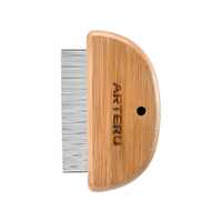 Artero Nature Collection Oval Extra Fine Flea Comb with Bamboo Handle for Pets image