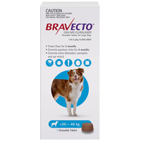Bravecto Dog 3 Month Chew Tick & Flea Treatment for 20-40kg Large Blue image