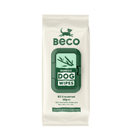 Beco Bamboo Hypoallergenic & Compostable Dog Wipes Unscented 80 Pack image
