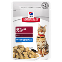 Hills Adult 1+ Optimal Care Wet Cat Food Ocean Fish 12 x 85g image