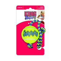KONG Dog SqueakAir® Balls with Rope Toy Yellow Medium image