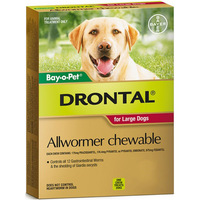 Drontal Chewable Allwormer for Dogs Large up to 35kg - 2 Sizes image