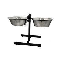 Zeez Adjustable Double Diner Stainless Steel Pet Bowls - 3 Sizes image