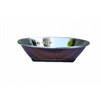 Zeez Stainless Steel Hi-Back Pet Bowl Wood Print - 3 Sizes image