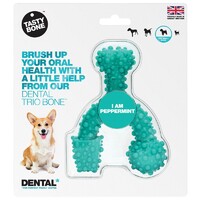 Tasty Bone Nylon Trio Bone Peppermint Dental Care Dog Chew - 2 Sizes image