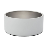 Snooza Double Wall Stainless Steel Pet Dog Bowl Salt White - 2 Sizes image