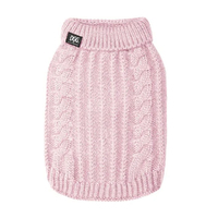 Dog Gone Gorgeous Chunky Fluffy Knit Dog Coat Sweater Pale Pink - 4 Sizes image