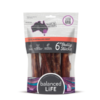 Balanced Life Air Dried Raw 6 Inch Bully Stick Dog Chew Treat 7 Pack image