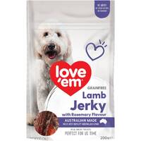 Love Em Grain Free Lamb Jerky w/ Rosemary Dog Treats 6 x 200g image