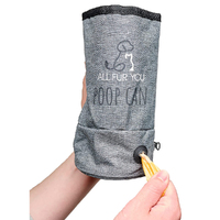 All Fur You Pet Dog Collapsable Washable Durable Poop Can Bag Grey image