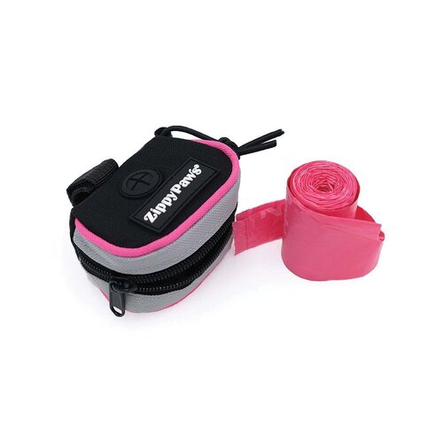 Zippy Paws Adventure Leash Portable Pet Waste Bag Dispenser Pink