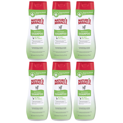 6 x Natures Miracle Whitening Dog Grooming Shampoo 473ml