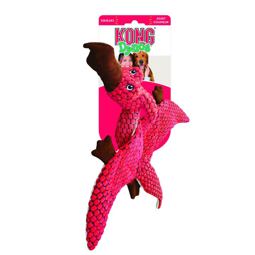 KONG Dog Dynos™ Pterodactyl Toy Coral - 2 Sizes