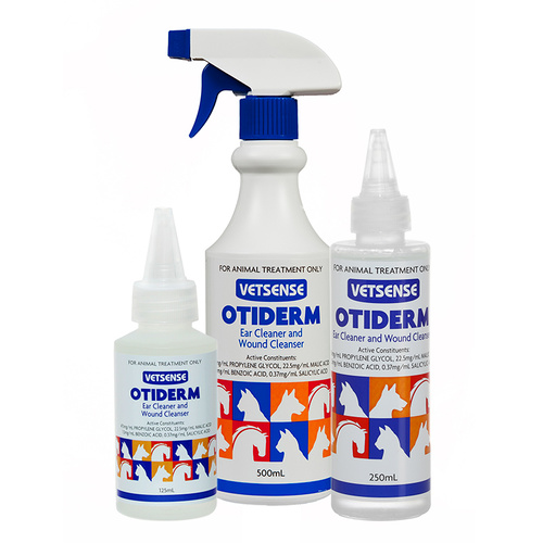 Vetsense Otiderm Wound Ear Cleaner for Pet Horses Dogs Cats 500ml